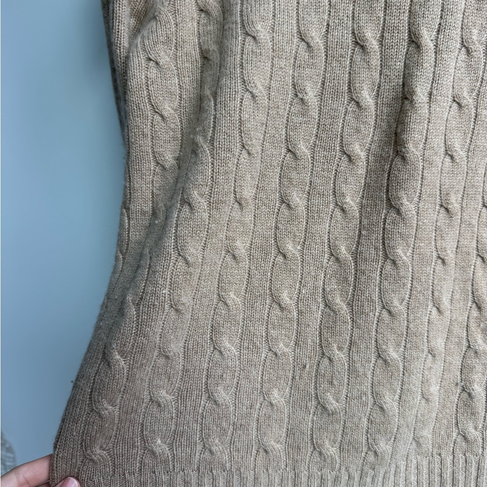 Ralph Lauren Women’s Beige Cable Knit Crewneck Sweater - Picture 3 of 3